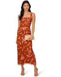 Adrianna Papell - Bead Square Neck Dress - Lyst