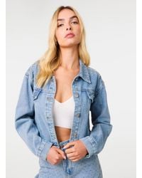 Pink Vanilla - Embellished Tassel Shoulder Denim Jacket - Lyst