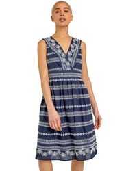D.u.s.k - Broderie Detail Fit & Flare Day Dress - Lyst