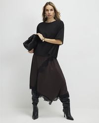 River Island - Maxi Dress Lace Hybrid T-Shirt - Lyst