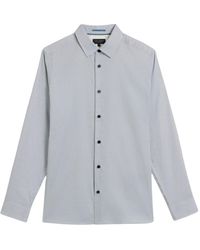 Ted Baker - Alham Geometrisch Shirt Met Lange Mouwen (marine) - Lyst