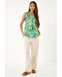 Roman - Leaf Burnout Print Vest Top - Lyst