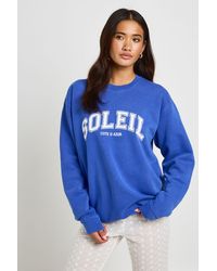 Boohoo - Soleil Printed Washed Oversized Sweatshirt - Lyst