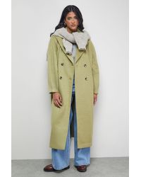 Warehouse - Oversized Pleat Back Detail Maxi Coat - Lyst