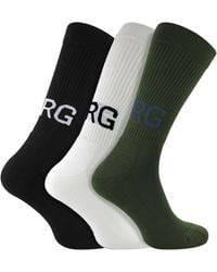 Björn Borg - 3 Pack Core Sport Ribbbed Top Crew Socks For - Lyst