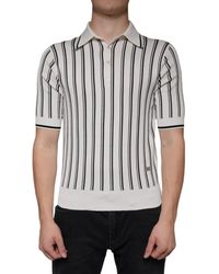 Dolce & Gabbana - Stripe Polo Short Sleeve T-Shirt - Lyst