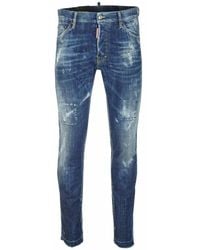 DSquared² - Cool Guy Jean Blauwe Gerafelde Denim Broek - Lyst