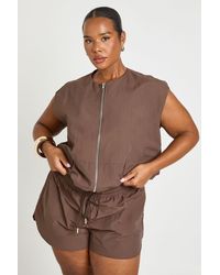 Boohoo - Plus Nylon Runner Shorts - Lyst