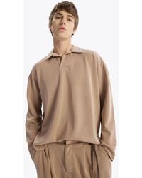 Giesto - Loose-Fit Long-Sleeve Polo T-Shirt - Lyst