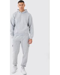 BoohooMAN - Boxy Hooded Cargo Tracksuit - Lyst