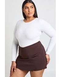Boohoo - Plus Bengaline Wrap Skort - Lyst