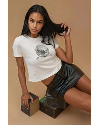 Hiccup - Printed Regular Fit Crew Neck 100% Cotton Crop T-Shirt - Lyst