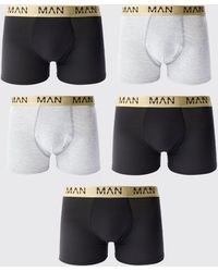 BoohooMAN - 5 Pack Dash Waistband Boxers - Lyst