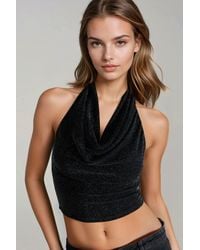 Hiccup - Halter Neck Sequin Crop Top - Lyst