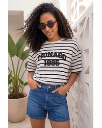 Roman - Monaco Stripe Print Cotton Top - Lyst