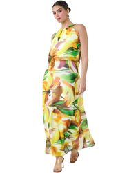 Ariella - Floral Print Chiffon Overlay Maxi Dress - Lyst