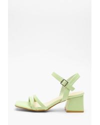 Quiz - Faux Leather Block Heel Sandal - Lyst