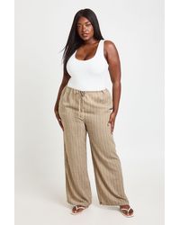 Boohoo - Plus Stripe Wide Leg Trouser - Lyst
