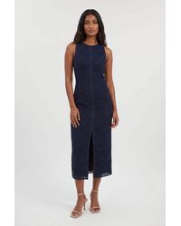 Karen Millen - Lace Sleeveless Woven Midi Dress - Lyst