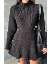 Hiccup - 2 Pieces: High Neck Knitted Sweater & Waist Skater Skirt - Lyst