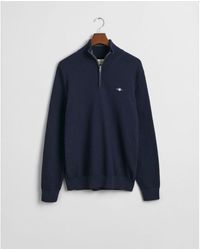 GANT - Half-Zip Cotton Micro Jumper - Lyst