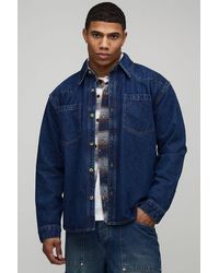 BoohooMAN - Oversized Western Denim Shirt - Lyst