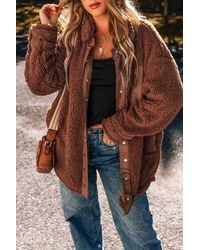 Azura Exchange - Oversized Teddy Fleece Jacket - Lyst