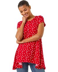 Roman - Polka Dot Hanky Hem Top - Lyst