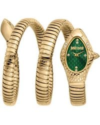 Just Cavalli - Snake Watch, Color Case, Dark Dial, Colorstainless Steel Bracelet - Lyst