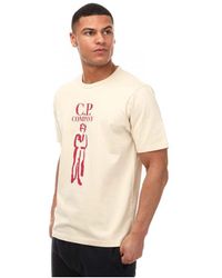 C.P. Company - 30/2 Gemerceriseerd Jersey Matrozen T-shirt In Crème - Lyst