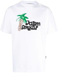 Palm Angels - Skizzenhafte Weiße Crew Neck T -shirt - Lyst