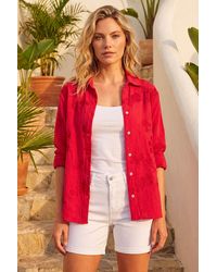 Roman - Floral Embroidered Collared Shirt - Lyst