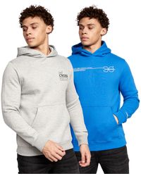 Crosshatch - Burmax Hoodie (set Van 2) (blauw/grijs) - Lyst