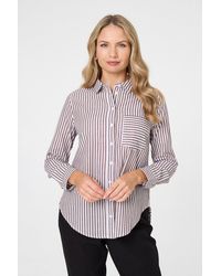 Izabel London - Striped Long Sleeve Shirt - Lyst