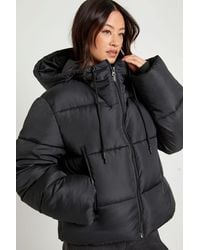 Boohoo - Tall Hooded Padded Puffer Jacket - Lyst
