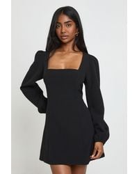 Boohoo - Volume Sleeve Fit & Flare Mini Dress - Lyst