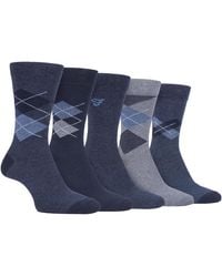 Farah - 5 Pack Thin Breathable Classic Argyle Patterned Soft Top Cotton Dress Socks - Lyst