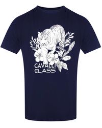 Roberto Cavalli - Tiger Floral Logo T-Shirt Cotton - Lyst