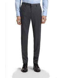BOSS - Wenten Solid Patterned Straight Leg Trousers - Lyst