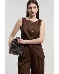 Karen Millen - Tailored Linen Statement Button Front Waistcoat - Lyst