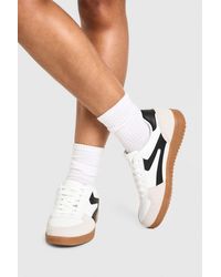 Boohoo - Contrast Stripe Gum Sole Trainers - Lyst