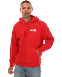 Levi's - Relaxed Graphic Poster Hoody In Rood - Lyst