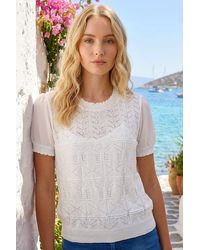 Roman - Pointelle Knit Tee - Lyst