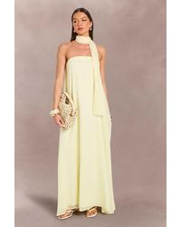 Boohoo - Scarf Detail Trapeze Floor Sweeping Maxi Dress - Lyst