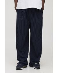 BoohooMAN - Tall Pleat Front Wide Leg Pinstripe Pants - Lyst