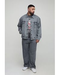 BoohooMAN - Plus Acid Wash Boxy Oversized Jean Jacket - Lyst