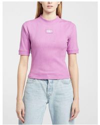 Calvin Klein - 's Ribbed T-shirt In Purple - Lyst