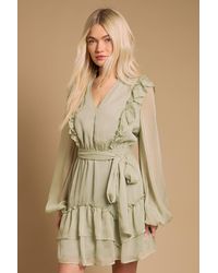 Oasis - Ruffle Boho Mini Dress - Lyst