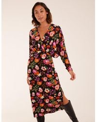 Blue Vanilla - Wrap Batwing Midi Dress With Side Split - Lyst