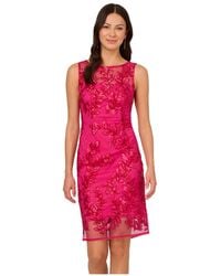 Adrianna Papell - Sequin Leaf Sheath Dress - Lyst